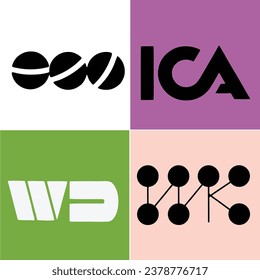 Diseño de logotipo de 4 tipos WD y ICA NK 