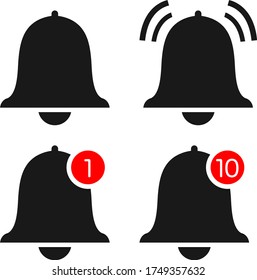 4 types of alarm illustrations / vector