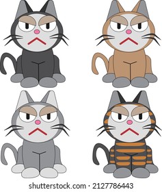 4 tipos de imágenes de iconos de gatos enojados