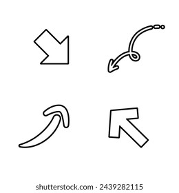 4 types of arrows.Vector illustration that is easy to edit.