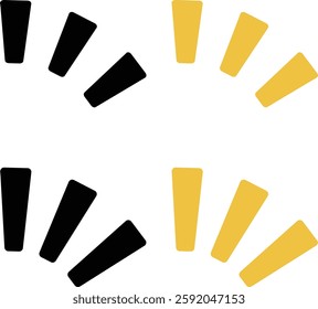 4 types of black and yellow flash icons