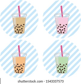 4 types of boba icons.