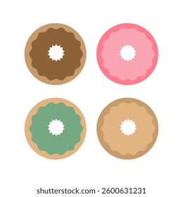 4 types of donuts illustration set