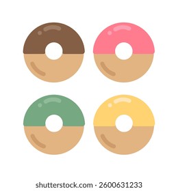 4 types of donuts illustration set