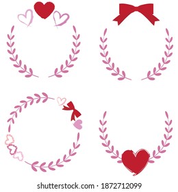 4 types of frame sets for Valentine's Day.