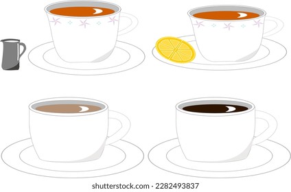 4 types of hot drink set