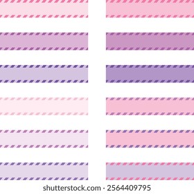 4 types of pink tape with diagonal line patterns on the top and bottom