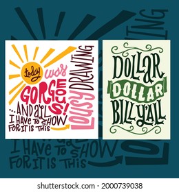 Ilustración vectorial de 4 tipografías para camiseta de impresión, pegatina, afiche, logotipo, etc.
