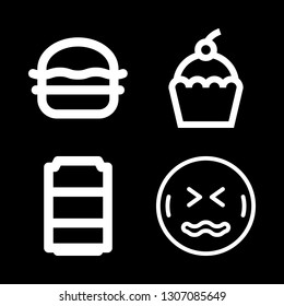 4 unhealthy icons with soda and muffin in this set