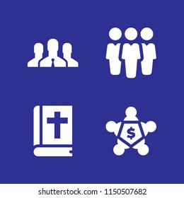 4 union icons in vector set. cultures, teamwork and team illustration for web and graphic design
