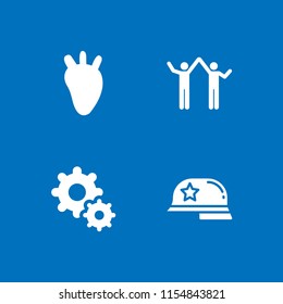 4 unity icons in vector set. people, work, success and leader illustration for web and graphic design