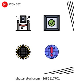 4 Universal Filledline Flat Color Signs Symbols of art; thanksgiving; painting; product; globe Editable Vector Design Elements