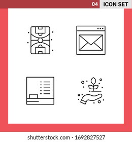 4 Universal Filledline Flat Colors Set for Web and Mobile Applications city; education; communication; email; hand Editable Vector Design Elements