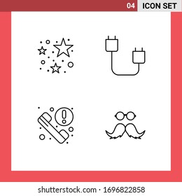 4 Universal Filledline Flat Colors Set for Web and Mobile Applications birthday; phone; computers; gadget; news Editable Vector Design Elements