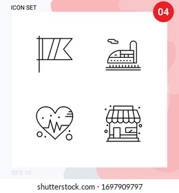 4 Universal Filledline Flat Colors Set for Web and Mobile Applications golf; beat; flag; tunnel; shop Editable Vector Design Elements