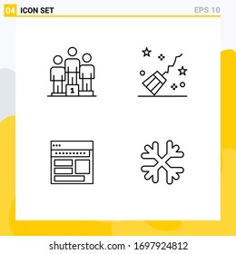 4 Universal Filledline Flat Colors Set for Web and Mobile Applications winners; browser; winners; magic; corporate Editable Vector Design Elements