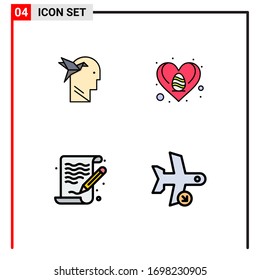4 universelle Flachfarben für Web- und Mobile-Anwendungen - Bildformular; Kunst; Braun; Herz; Vektorillustration-Design-Elemente für Dateien bearbeiten