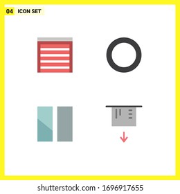 4 símbolos de icono plano universal Símbolos de puerta; imagen; casa; shim; elementos de diseño de vectores editables de atm