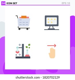 4 Universal Flat Icon Signs Symbols of buy; science; business; star; tube Editable Vector Design Elements