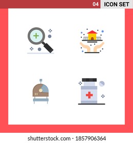 4 Universal Flat Icon Zeichen Symbole des Hinzufügen; Astronaut; Vergrößerung; Hände; weltraumbearbeitete Vectordesign-Elemente