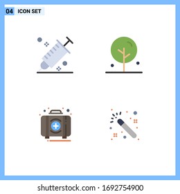4 Universal Flat Icons Set for Web and Mobile Applications color; aid; picker; flower; first Editable Vector Design Elements