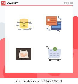 4 Universal Flat Icons Set for Web and Mobile Applications database; pregnancy; infographics; dialog; baby Editable Vector Design Elements