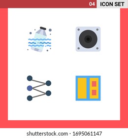 4 Conjuntos de iconos planos universales para la contaminación de aplicaciones web y móviles; construcción; eléctrico; figura; elementos de diseño de vectores editables de puertas