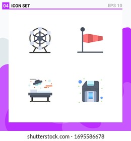 4 Universal Flat Icons Set for Web and Mobile Applications ferris; medical; air; speed; surgery Editable Vector Design Elements