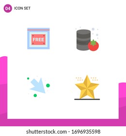 4 Universal Flat Icons Set for Web and Mobile Applications free access; right; free; vegetable; christmas Editable Vector Design Elements