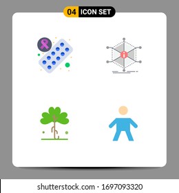 4 tableta Universal Flat Icons Set for Web and Mobile Applications; verde; datos; información; elementos de diseño de vectores editables irish
