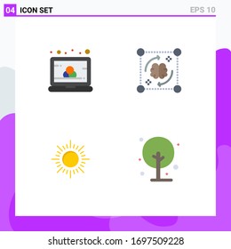 4 Universal Flat Icons Set for Web and Mobile Applications color; sun; screen; file; sunset Editable Vector Design Elements