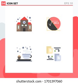 4 Universal Flat Icons Set for Web and Mobile Applications school; plate; back to school; math formula; files Editable Vector Design Elements