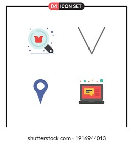 4 Universal Flat Icons Set for Web and Mobile Applications buy; location; shop; bottom; pin Editable Vector Design Elements