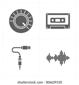 4 universal flat music icons