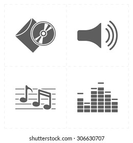 4 universal flat music icons