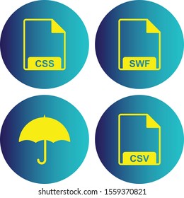  4 Universal icon for your project. file formats. umbrella.
 