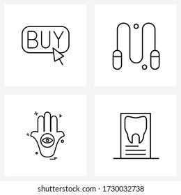 4 Universal Icons Pixel Perfect Symbols of online shopping; religion; button; jump; Hindu Vector Illustration