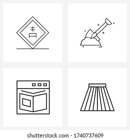 4 Universal Icons Pixel Perfect Symbols of alphabet; web; luck; labour; content Vector Illustration