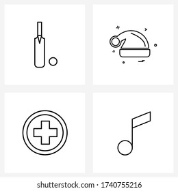 4 Universal Icons Pixel Perfect Symbols of ball; hospital; sport; Christmas ; sign Vector Illustration