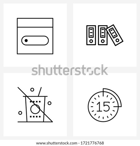 4 Universal Icons Pixel Perfect Symbols of loading; interdiction; load; shelf; clock Vector Illustration
