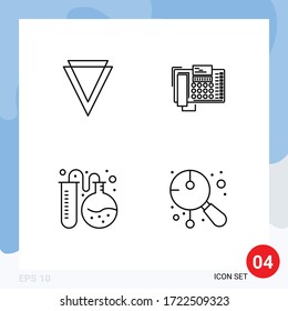 4 Universal Line Signs Symbols of verge; lab; crypto currency; office; back to school Editable Vector Design Elements