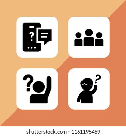 4 unknown icons in vector set. question illustration for web and graphic design