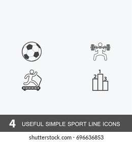 4 useful simple sport icons.