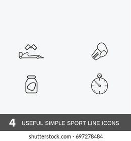 4 useful simple sport icons.