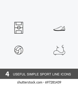 4 useful simple sport icons.