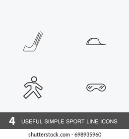 4 useful simple sport icons.