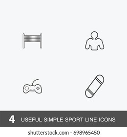 4 useful simple sport icons.