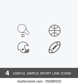 4 useful simple sport icons.