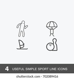 4 useful simple sport icons. Include
