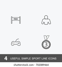 4 useful simple sport icons.